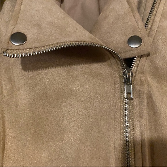 Faux suede moto biker jacket - Picture 3 of 6